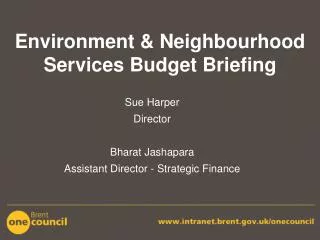 Environment &amp; Neighbourhood Services Budget Briefing