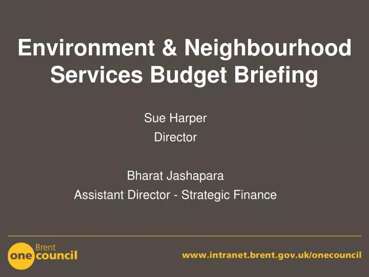 environment neighbourhood services budget briefing