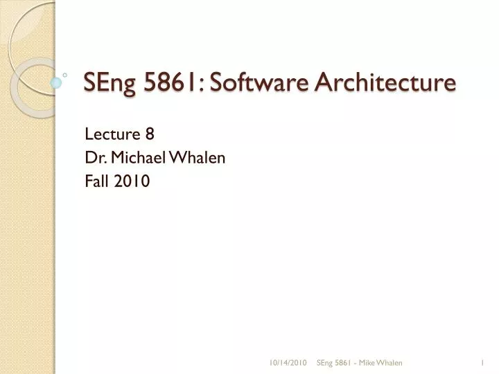 seng 5861 software architecture