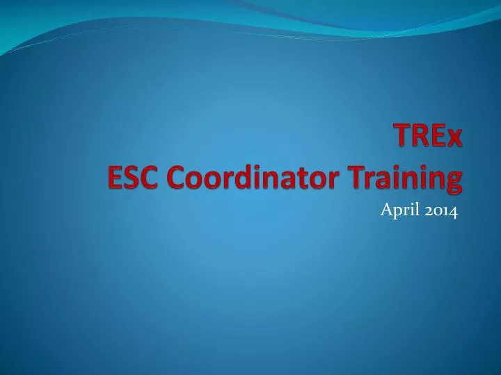 trex esc coordinator training