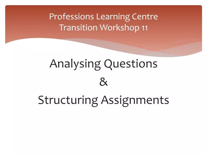 professions learning centre transition workshop 11