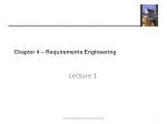 Chapter 4 – Requirements Engineering - slide 1