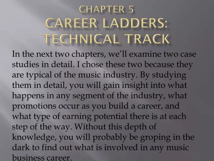 chapter 5 career ladders technical track