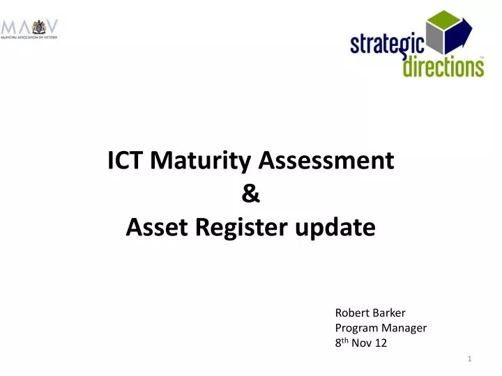 ict maturity assessment asset register update