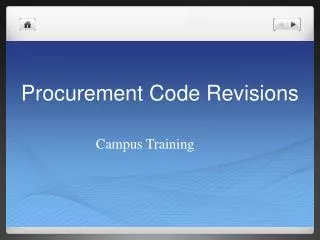 Procurement Code Revisions