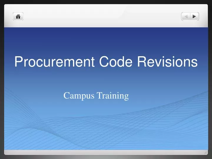 procurement code revisions