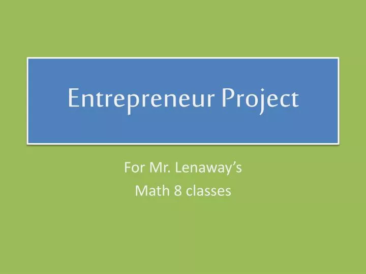 entrepreneur project