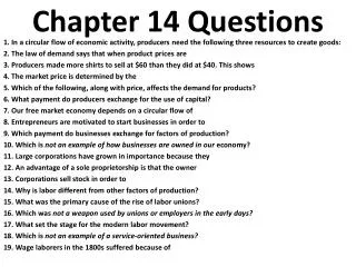 Chapter 14 Questions