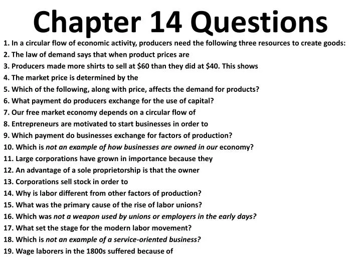 chapter 14 questions