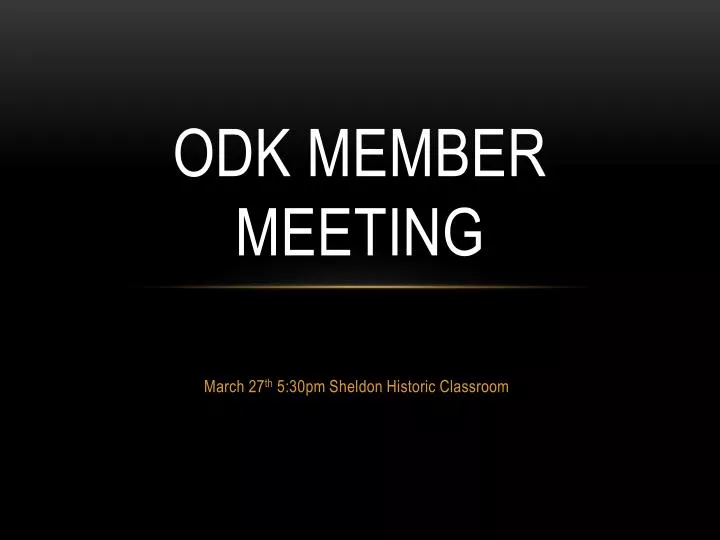 odk member meeting