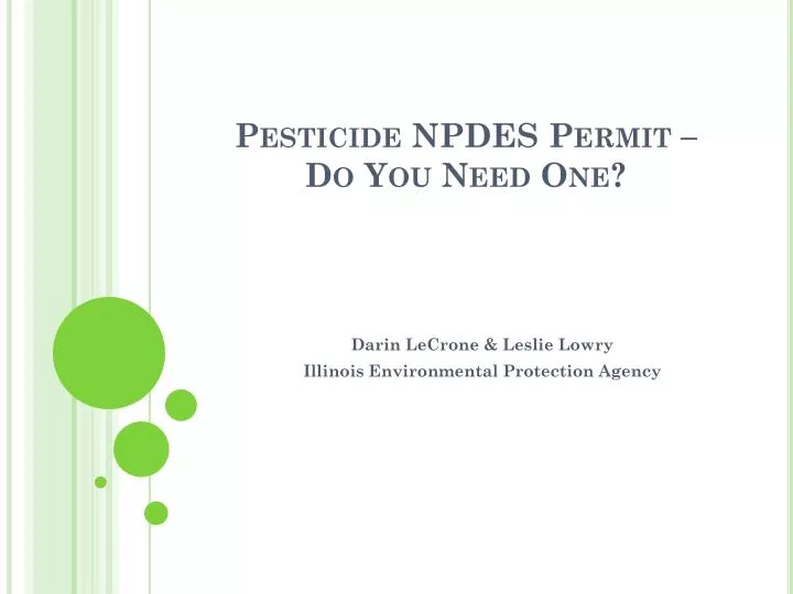 pesticide npdes permit do you need one