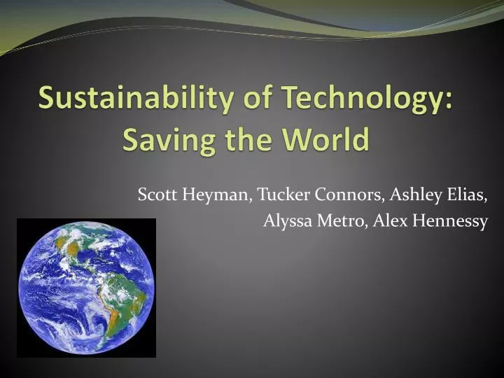 sustainability of technology saving the world