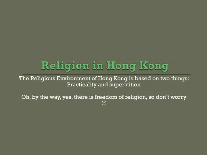 religion in hong kong