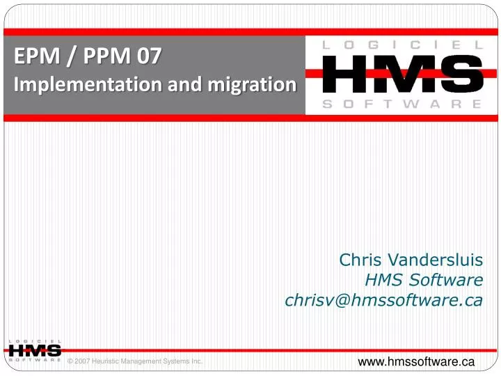 epm ppm 07 implementation and migration
