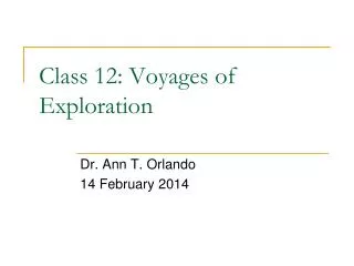 Class 12: Voyages of Exploration