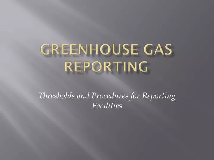 greenhouse gas reporting