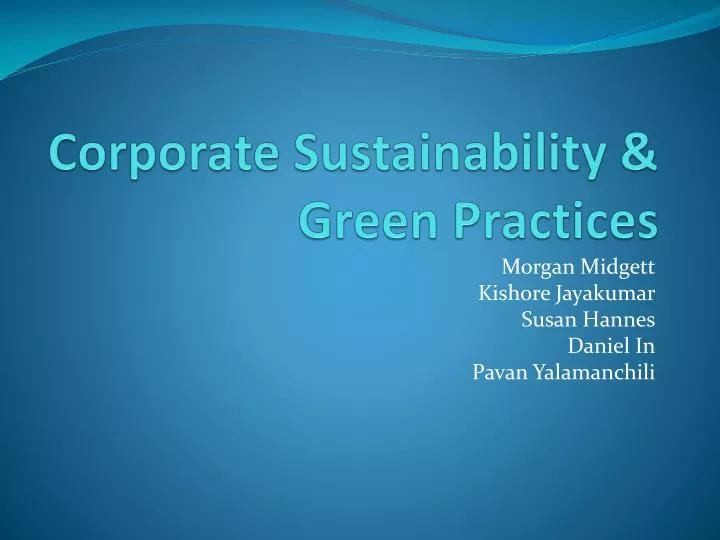 corporate sustainability green practices