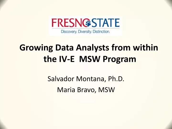 growing data analysts from within the iv e msw program