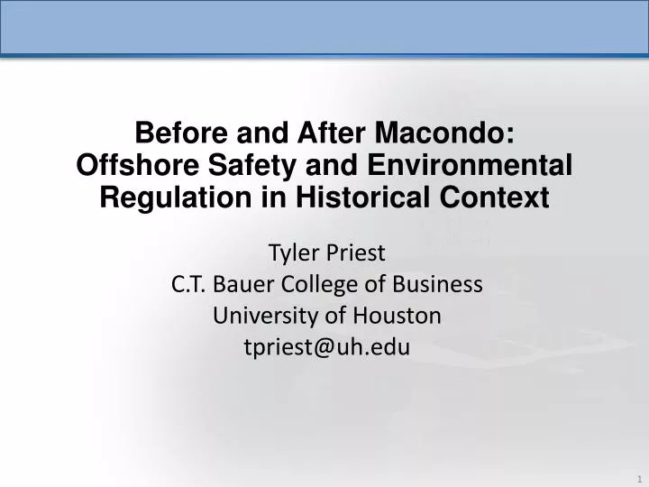 tyler priest c t bauer college of business university of houston tpriest@uh edu