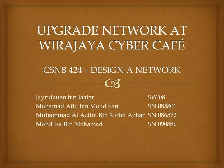 upgrade network at wirajaya cyber caf csnb 424 design a network