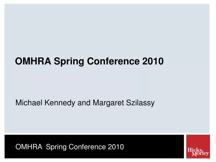 omhra spring conference 2010