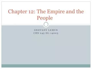 Chapter 12: The Empire and the People