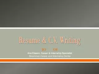 Resume &amp; C.V. Writing