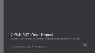 CPRE 537 Final Project