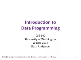 Introduction to Data Programming