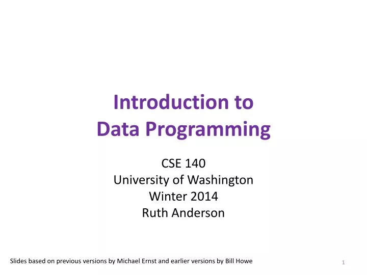 introduction to data programming