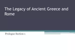 the legacy of ancient greece and rome