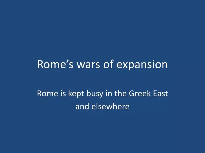 rome s wars of expansion