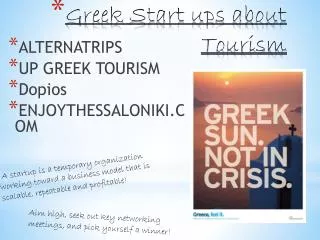 Greek Start ups about Tourism