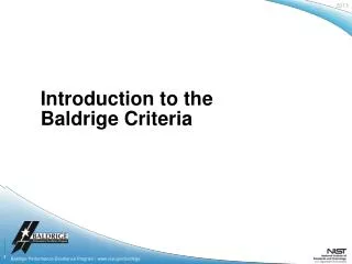Introduction to the Baldrige Criteria