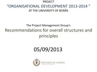 Development of a future University Organisation