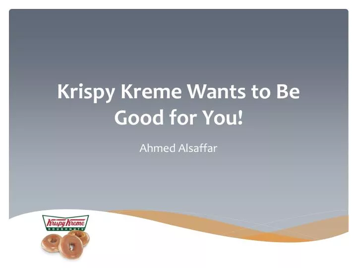 krispy kreme wants to be good for you