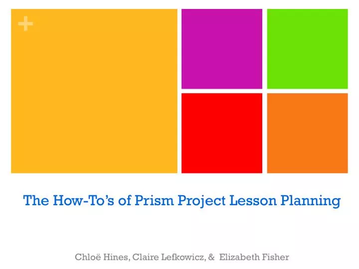 the how to s of prism project lesson planning