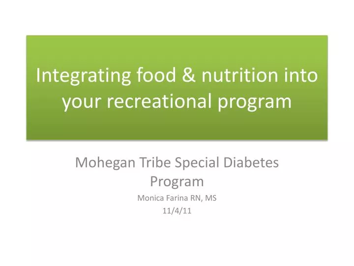 integrating food nutrition into your recreational program