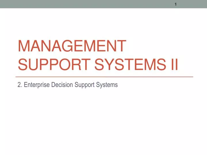 management support systems ii