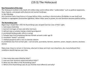 (19.3) The Holocaust