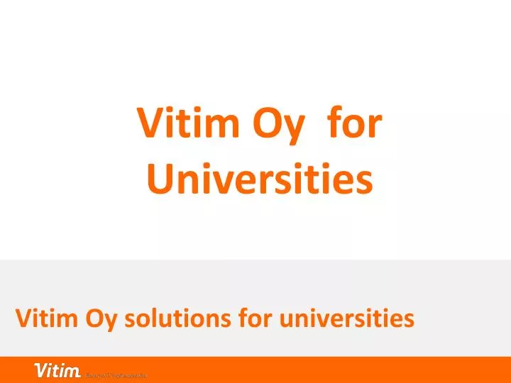 vitim oy solutions for universities