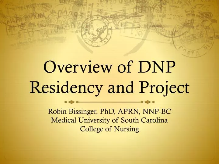 overview of dnp residency and project