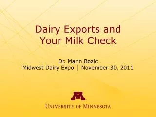 Dairy Exports and Your Milk Check