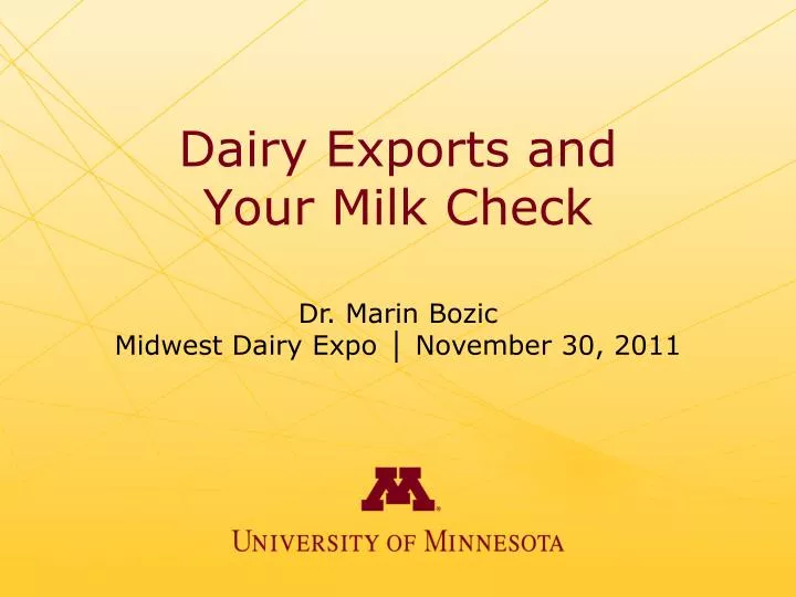 dairy exports and your milk check