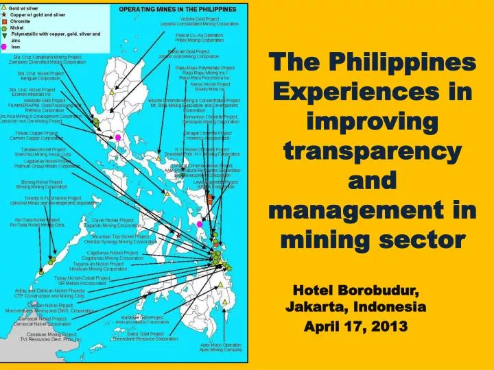 the philippines experiences in improving transparency and management in mining sector