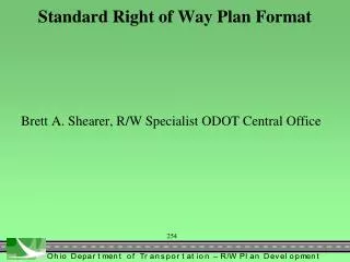 Standard Right of Way Plan Format