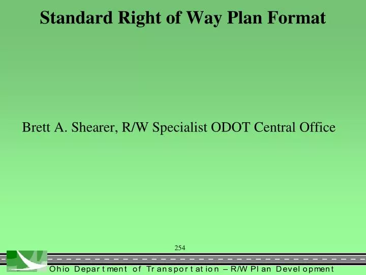 standard right of way plan format