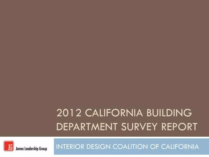 2012 california building department survey report