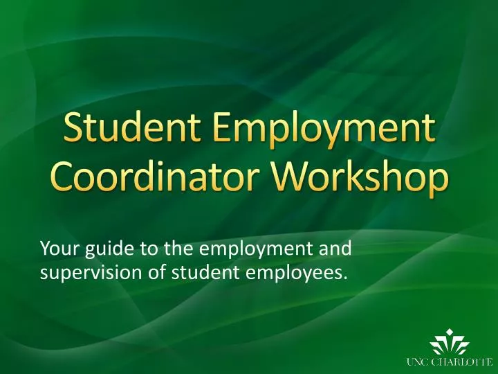 student employment coordinator workshop