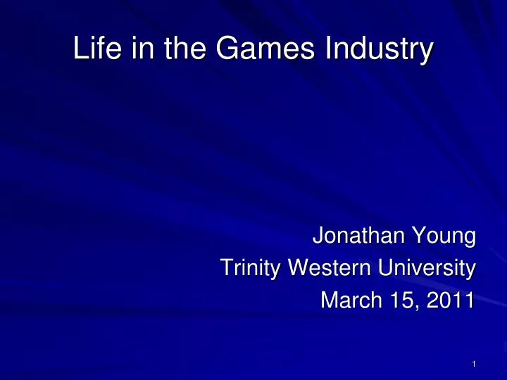 life in the games industry